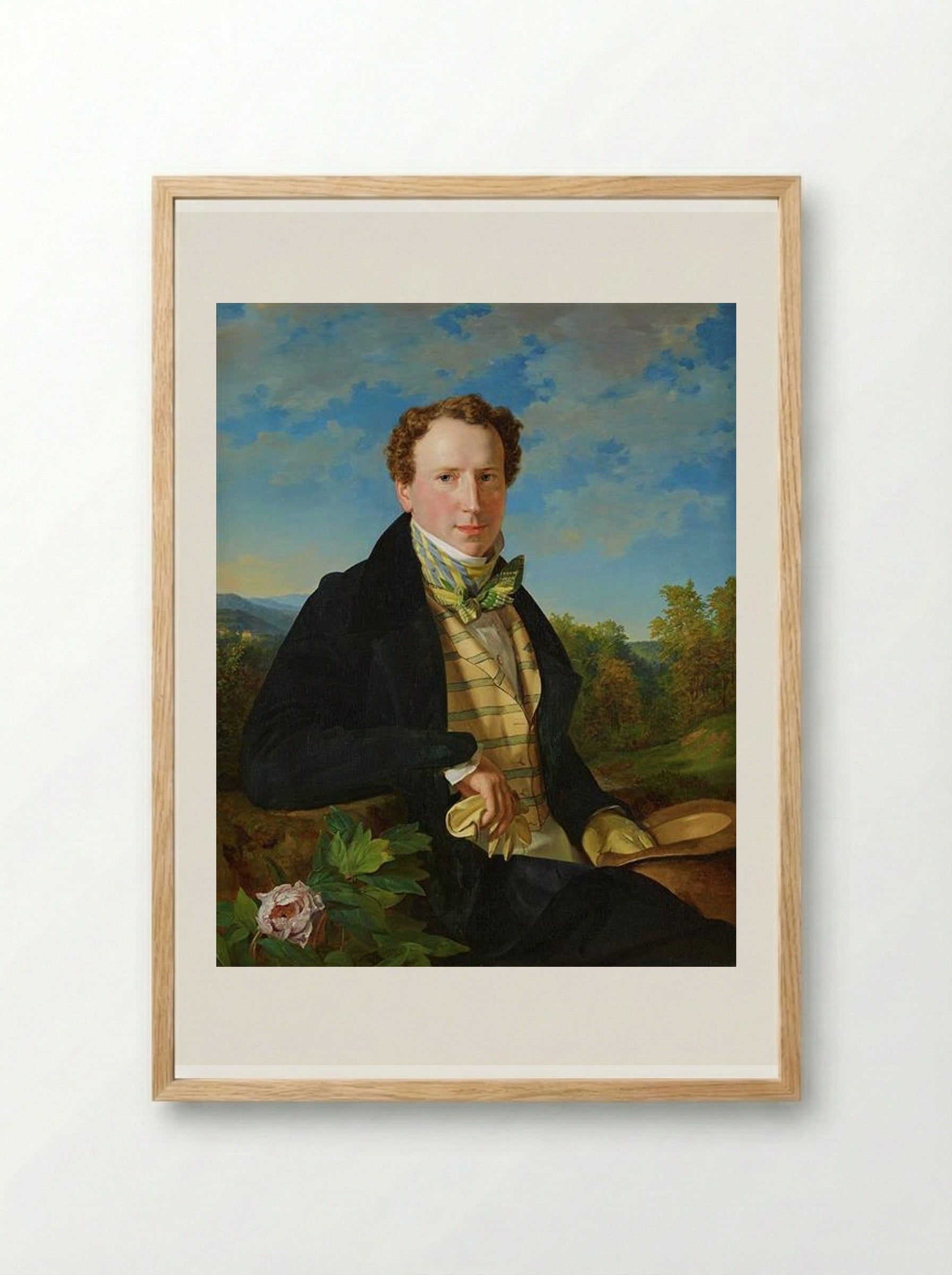 Self Portrait at the Age of 35 - Ferdinand Georg Waldmüller - Framed Print Wood
