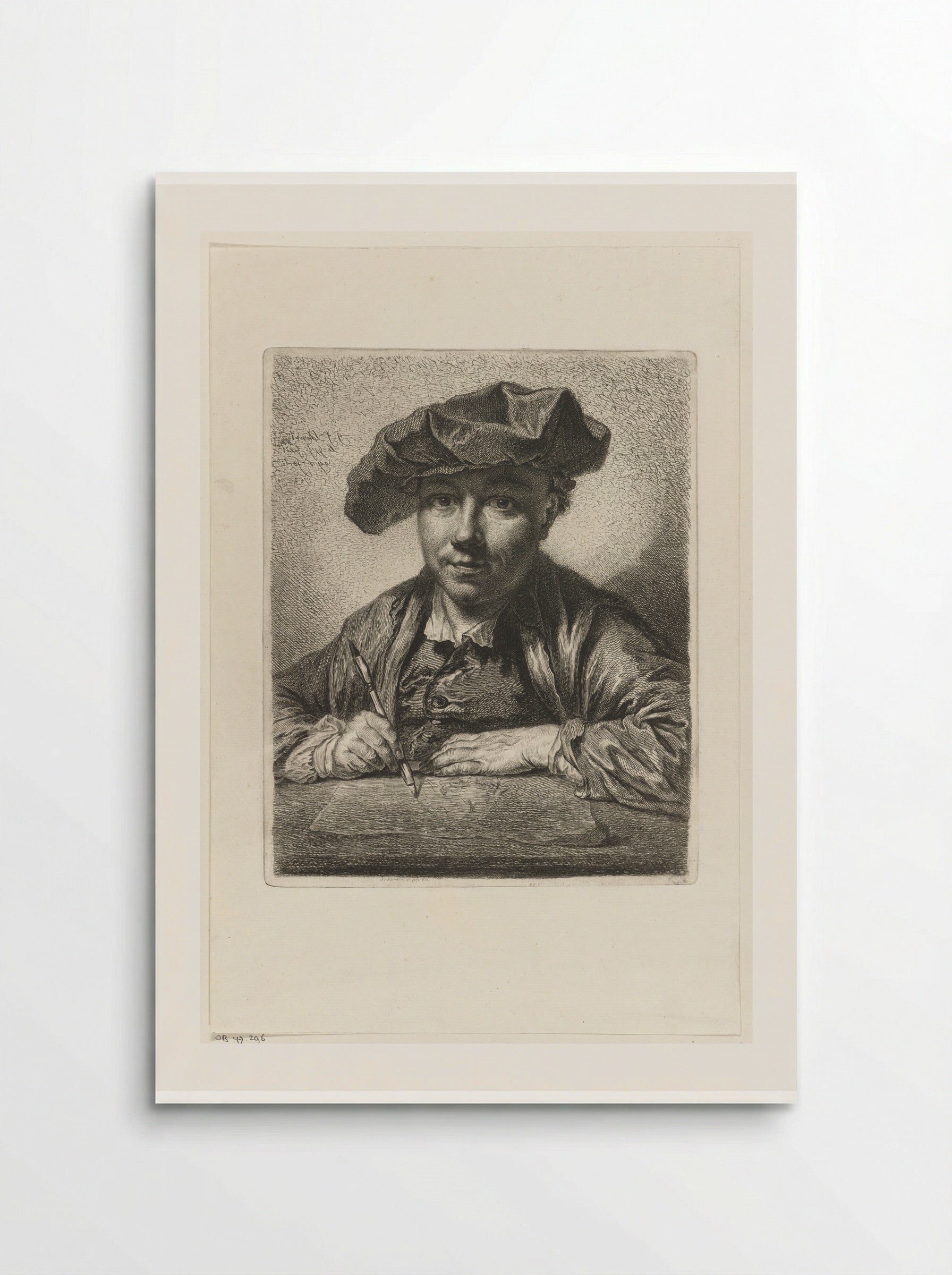Self-Portrait at the Etching Table - Georg Friedrich Schmidt - Poster