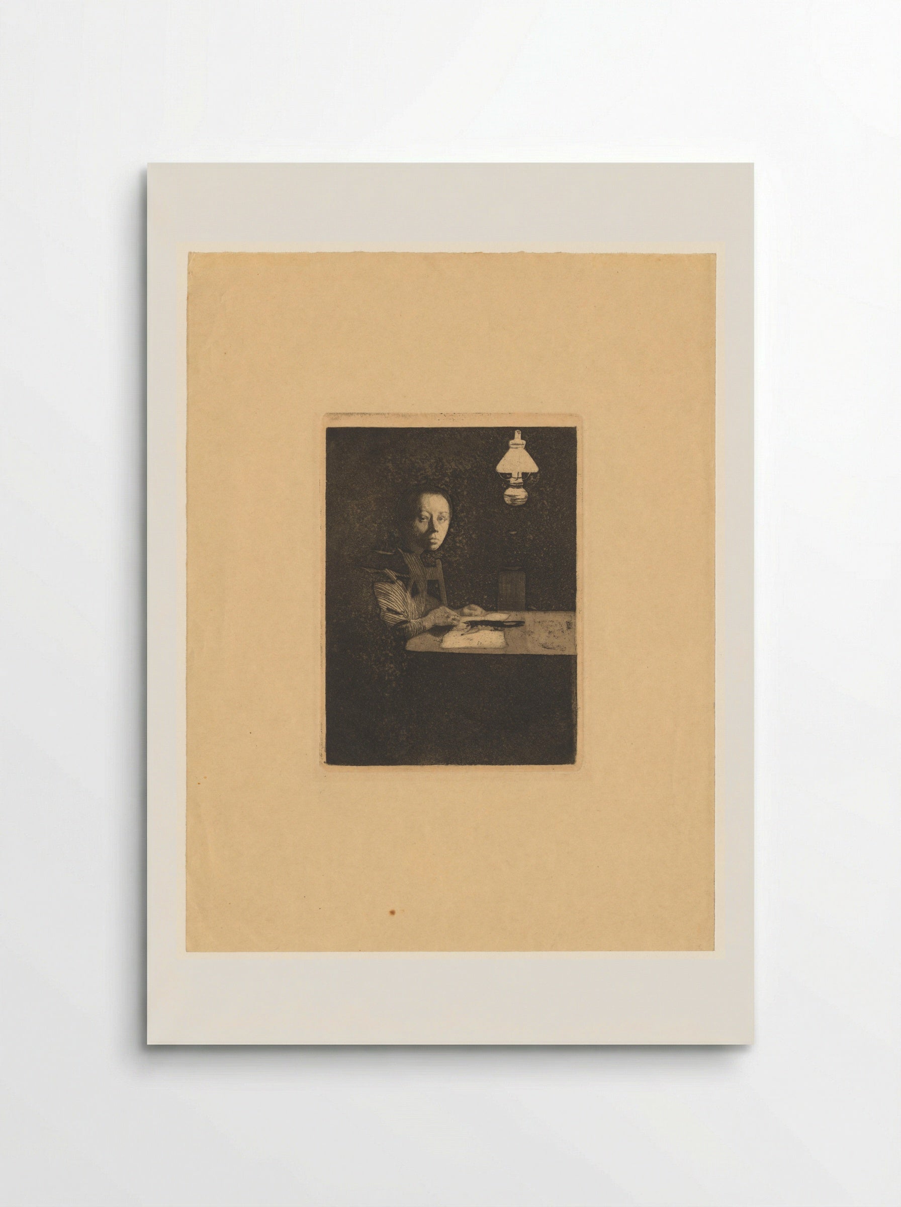 Self-Portrait at the Table - Käthe Kollwitz - Poster