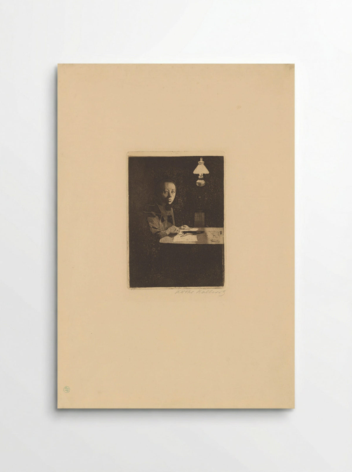 Self-Portrait at the Table - Käthe Kollwitz - Poster
