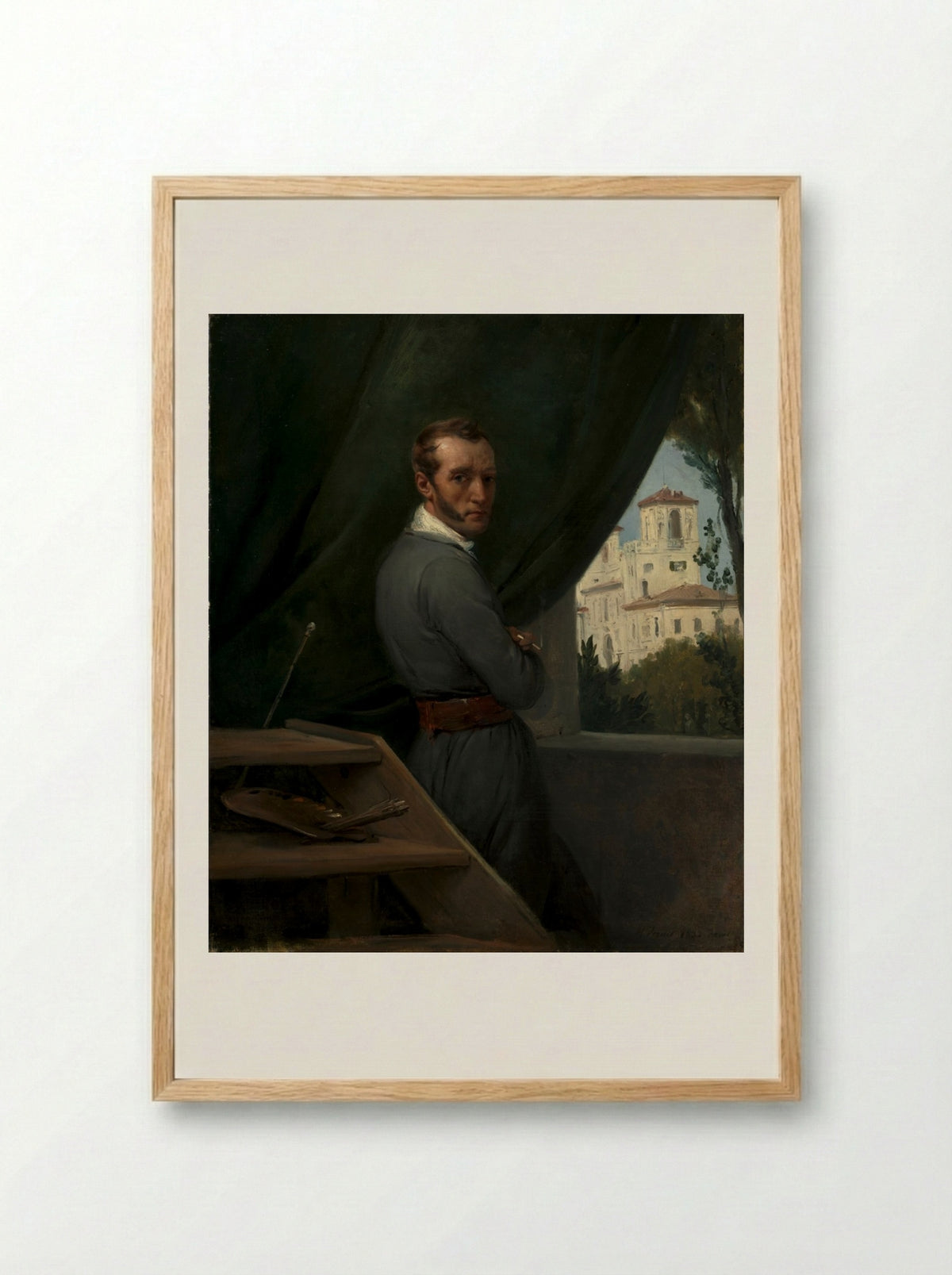 Self-Portrait in Rome - Horace Vernet - Framed Print Wood