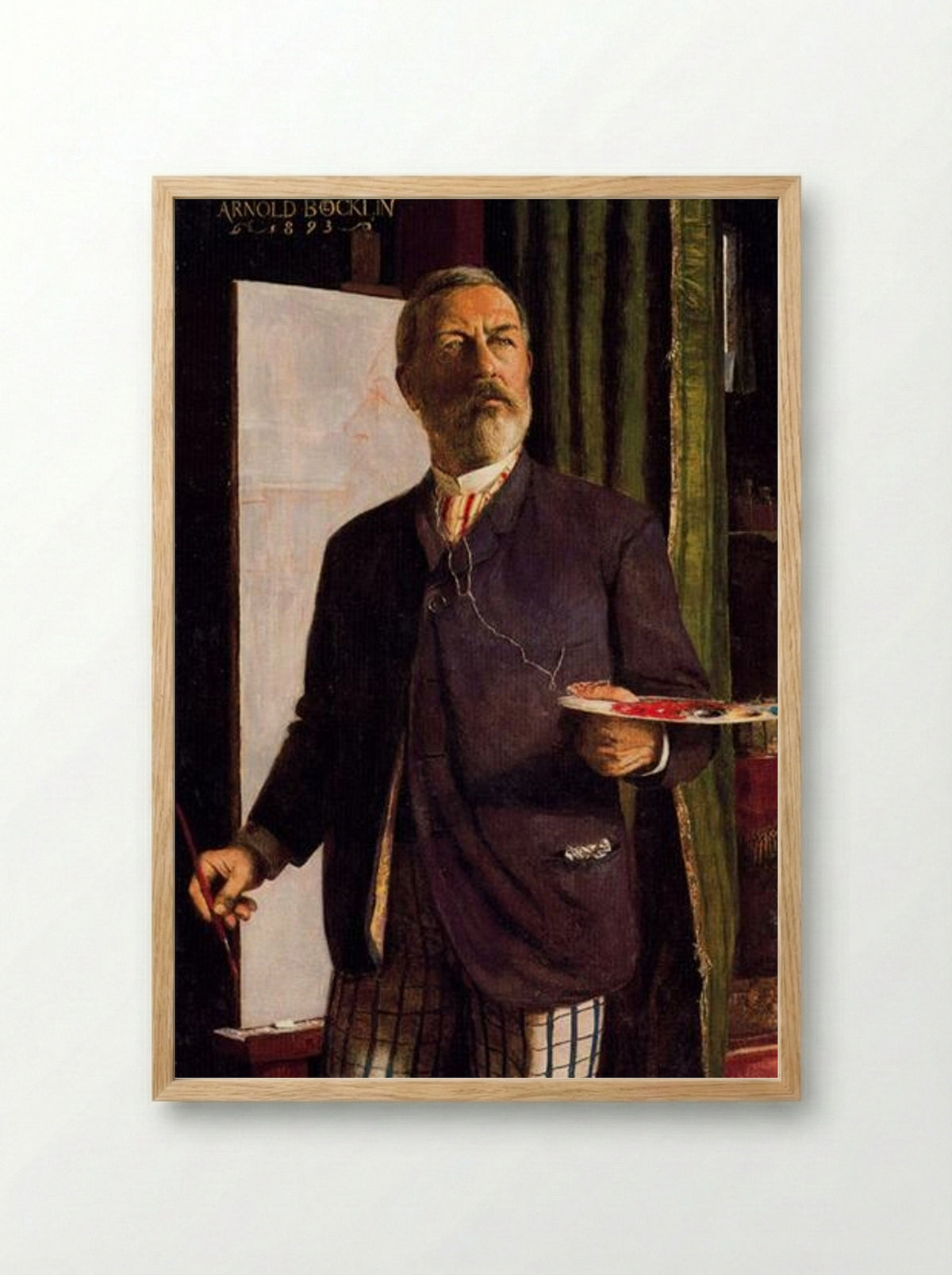 Self-Portrait in Studio - Arnold Böcklin - Framed Print Wood