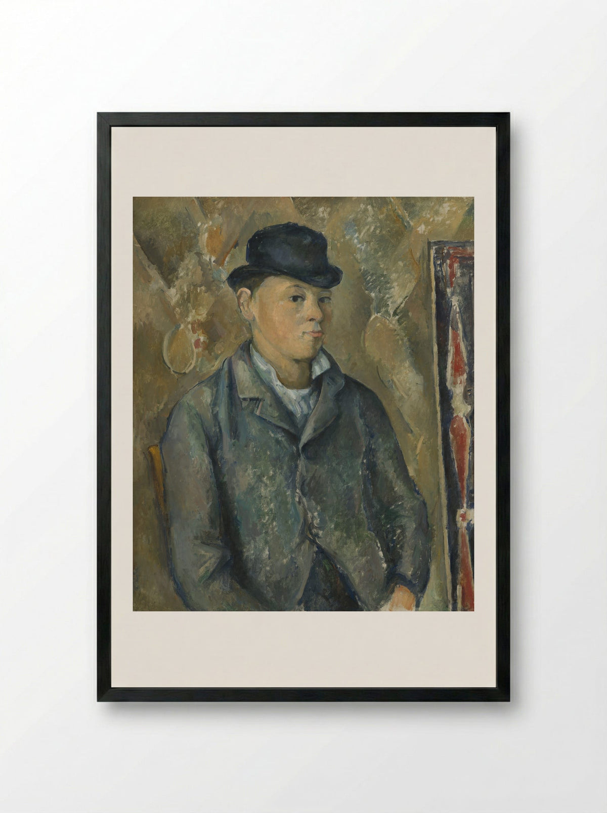 Self-Portrait in a Bowler Hat - Paul Cézanne - Framed Print Black