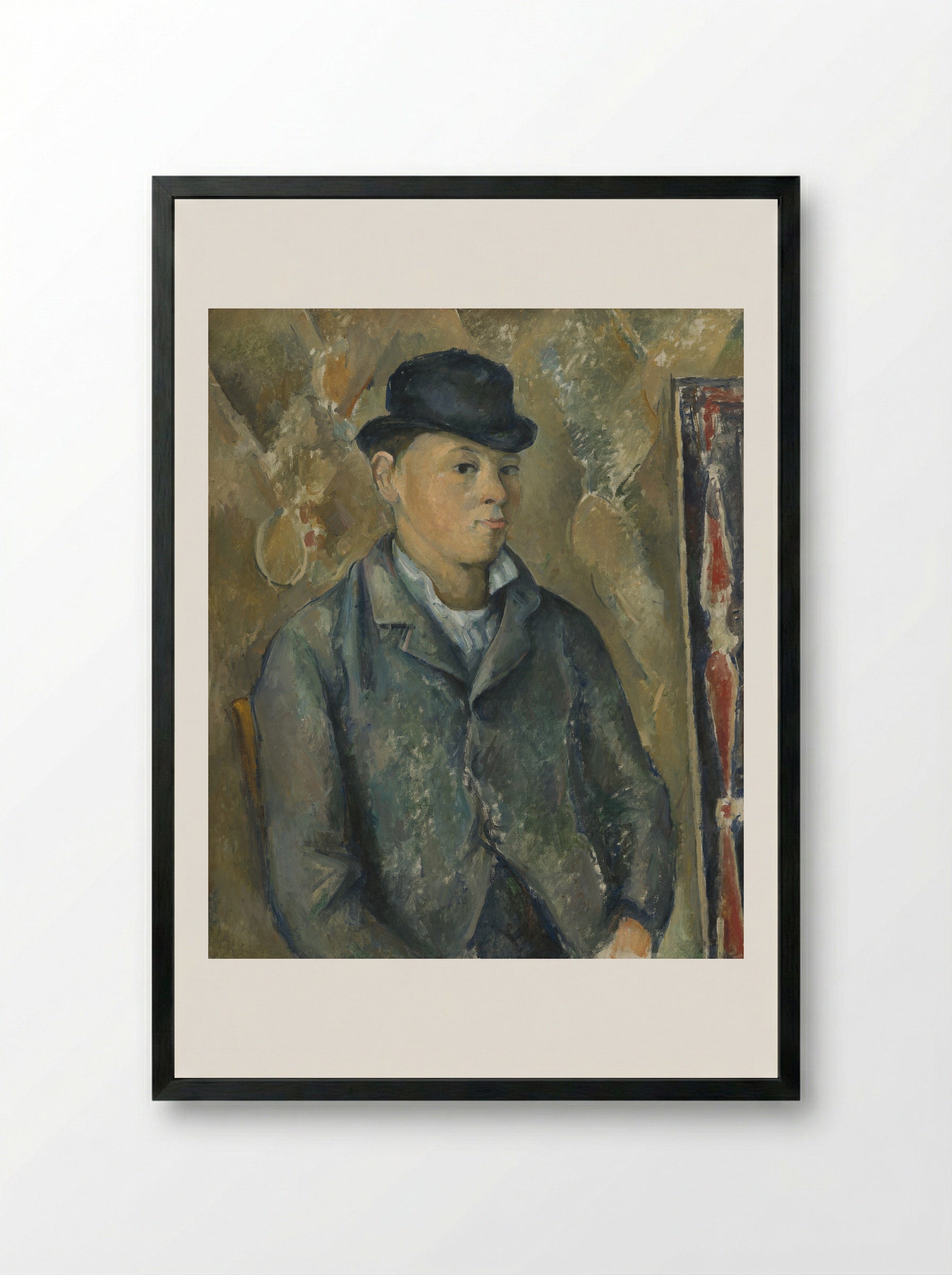 Self-Portrait in a Bowler Hat - Paul Cézanne - Framed Print Black