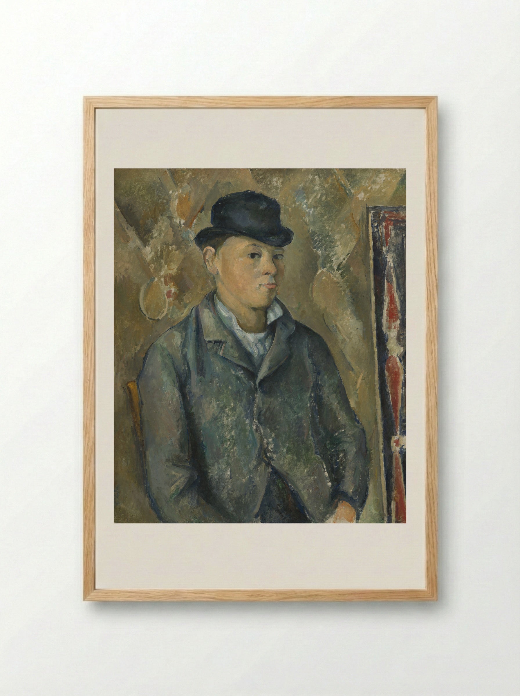 Self-Portrait in a Bowler Hat - Paul Cézanne - Framed Print Wood