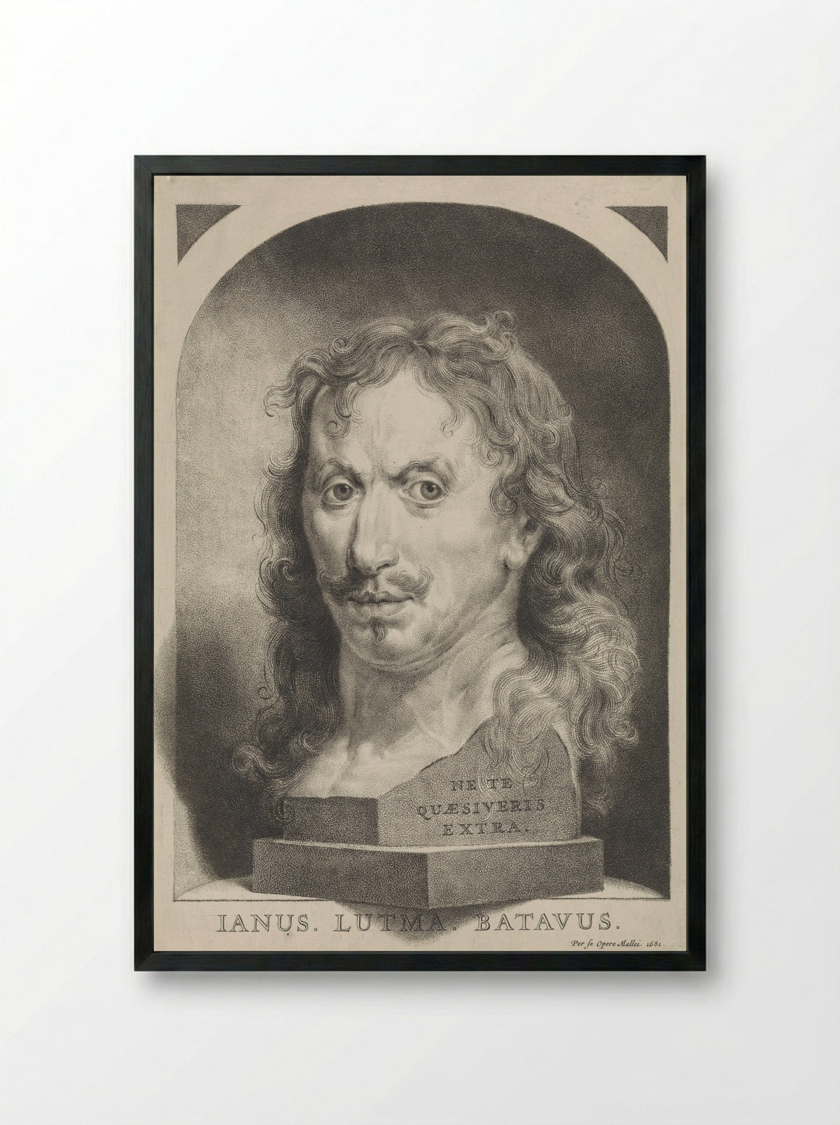 Self-Portrait in a Niche - Johannes Lutma the Younger - Framed Print Black
