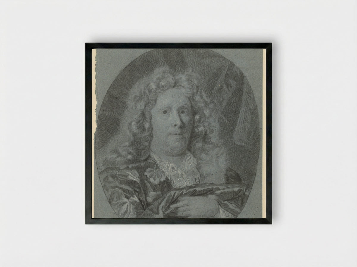 Self-Portrait in an Oval - Arnold Boonen - Framed Print Black