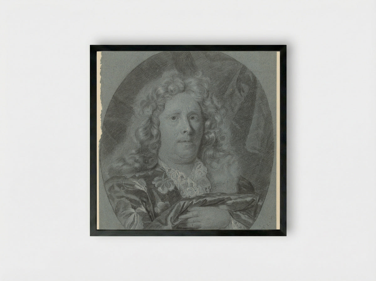 Self-Portrait in an Oval - Arnold Boonen - Framed Print Black