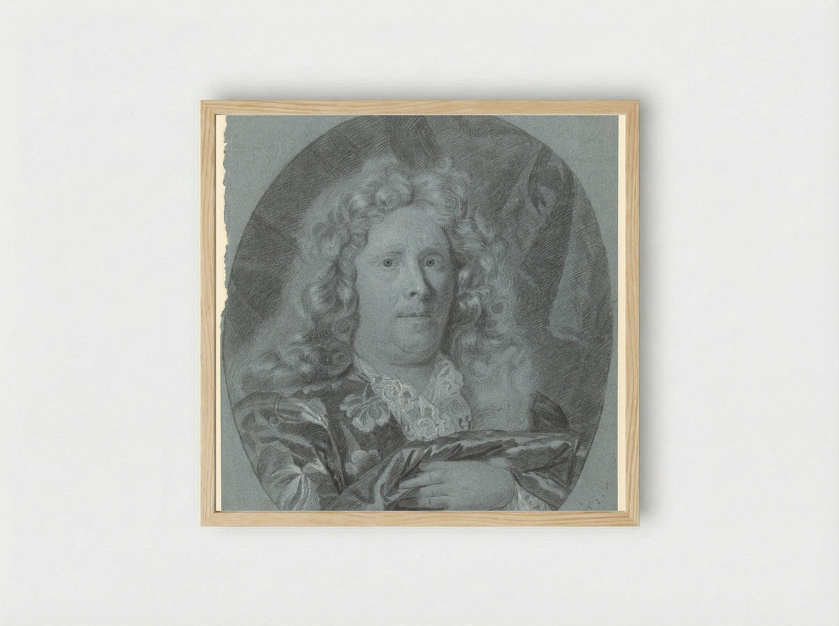 Self-Portrait in an Oval - Arnold Boonen - Framed Print Wood