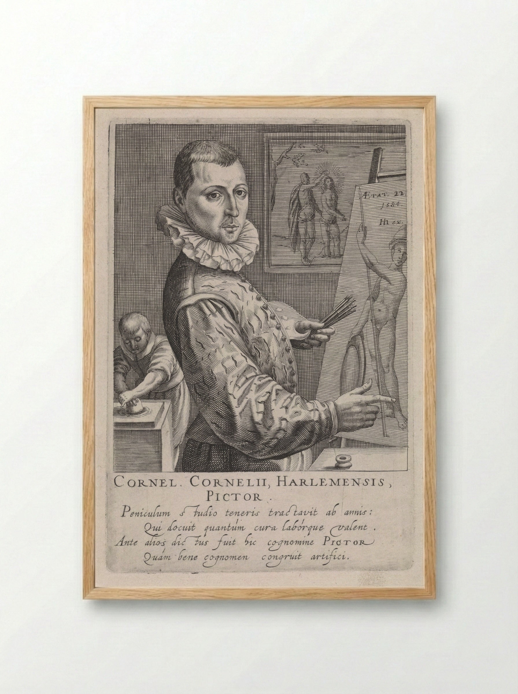 Self-Portrait of Cornelis Cornelisz. van Haarlem - Cornelis Cornelisz. van Haarlem - Framed Print Wood