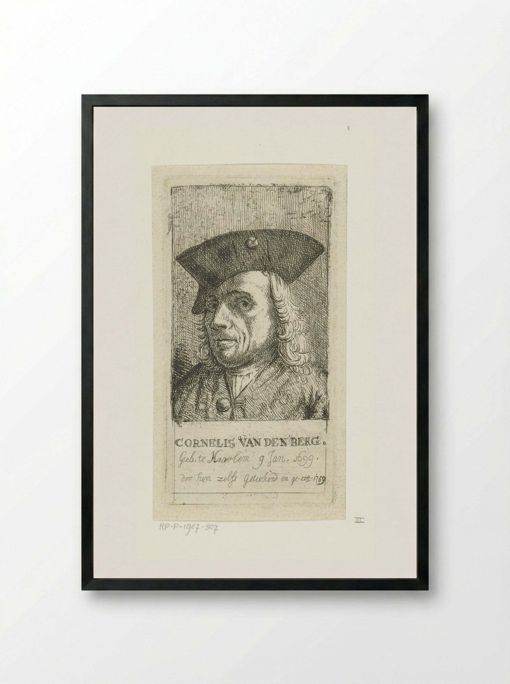 Self-Portrait of Cornelis van den Berg - Cornelis van den Berg - Framed Print Black