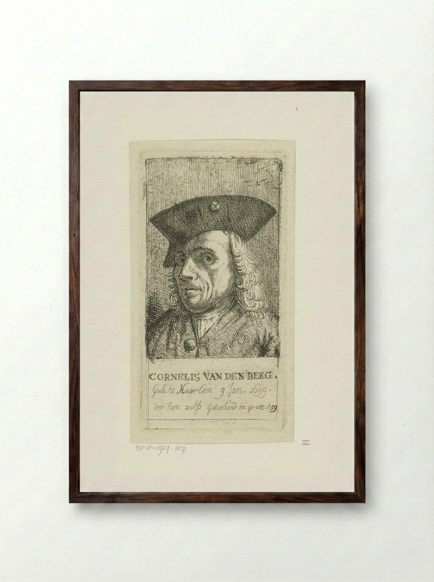 Self-Portrait of Cornelis van den Berg - Cornelis van den Berg - Framed Print Dark Wood