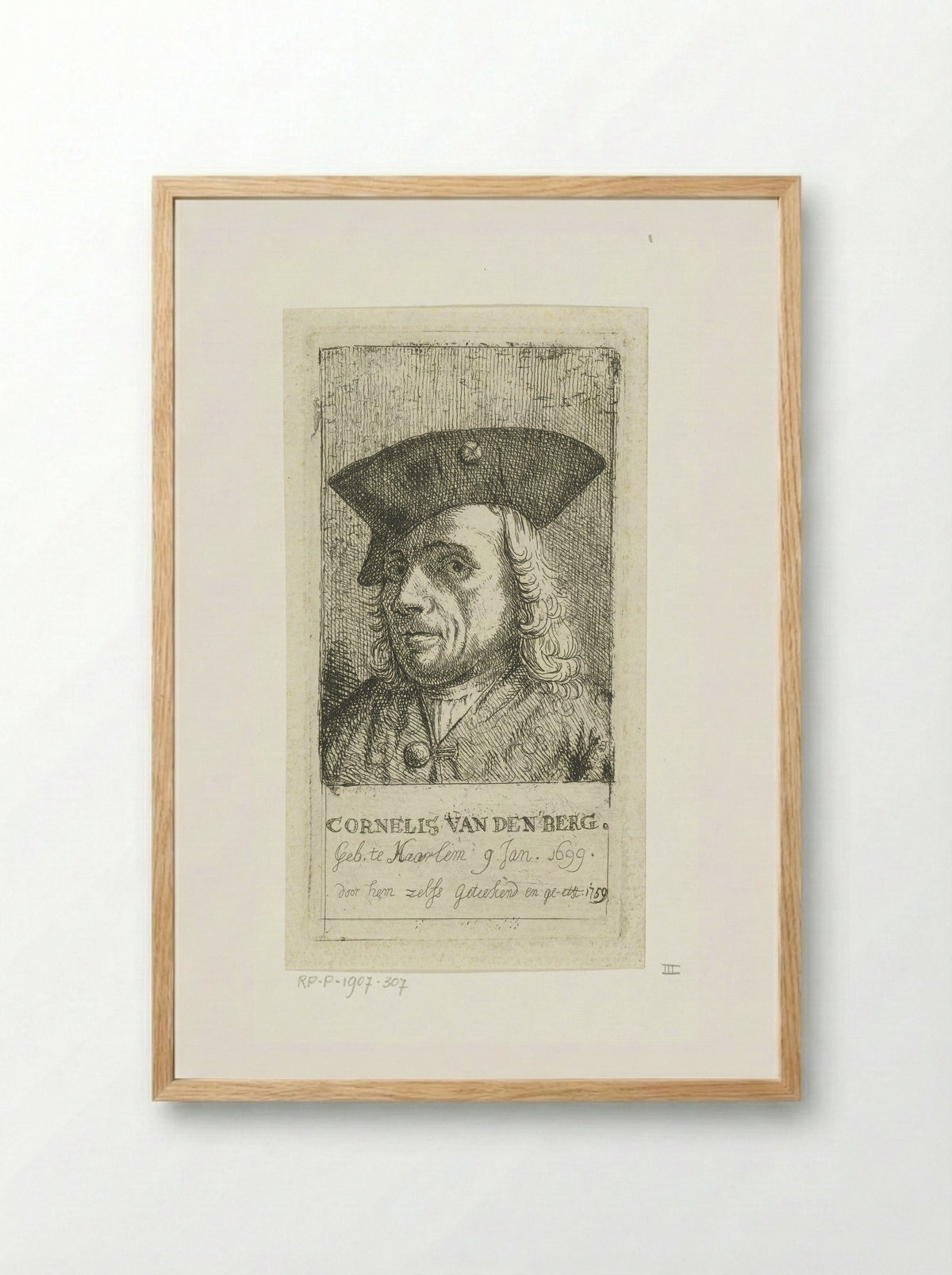 Self-Portrait of Cornelis van den Berg - Cornelis van den Berg - Framed Print Wood