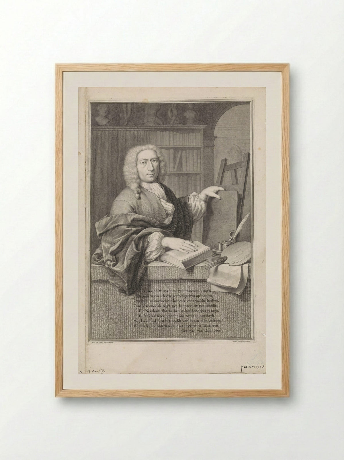 Self-Portrait of Frans van Mieris (II) - Frans van Mieris (II) - Framed Print Wood