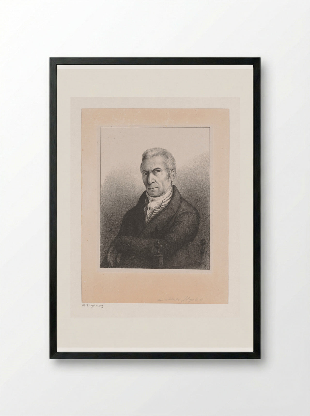 Self-Portrait of Johannes Jelgerhuis - Johannes Jelgerhuis - Framed Print Black