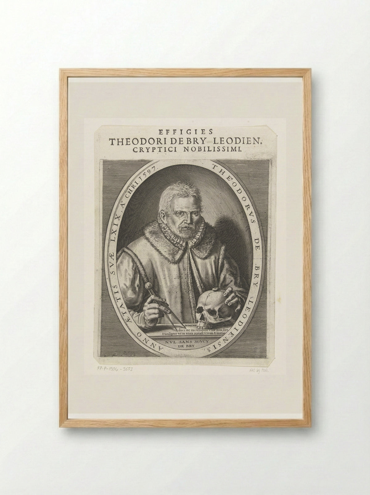 Self-Portrait of Theodor de Bry - Theodor de Bry - Framed Print Wood