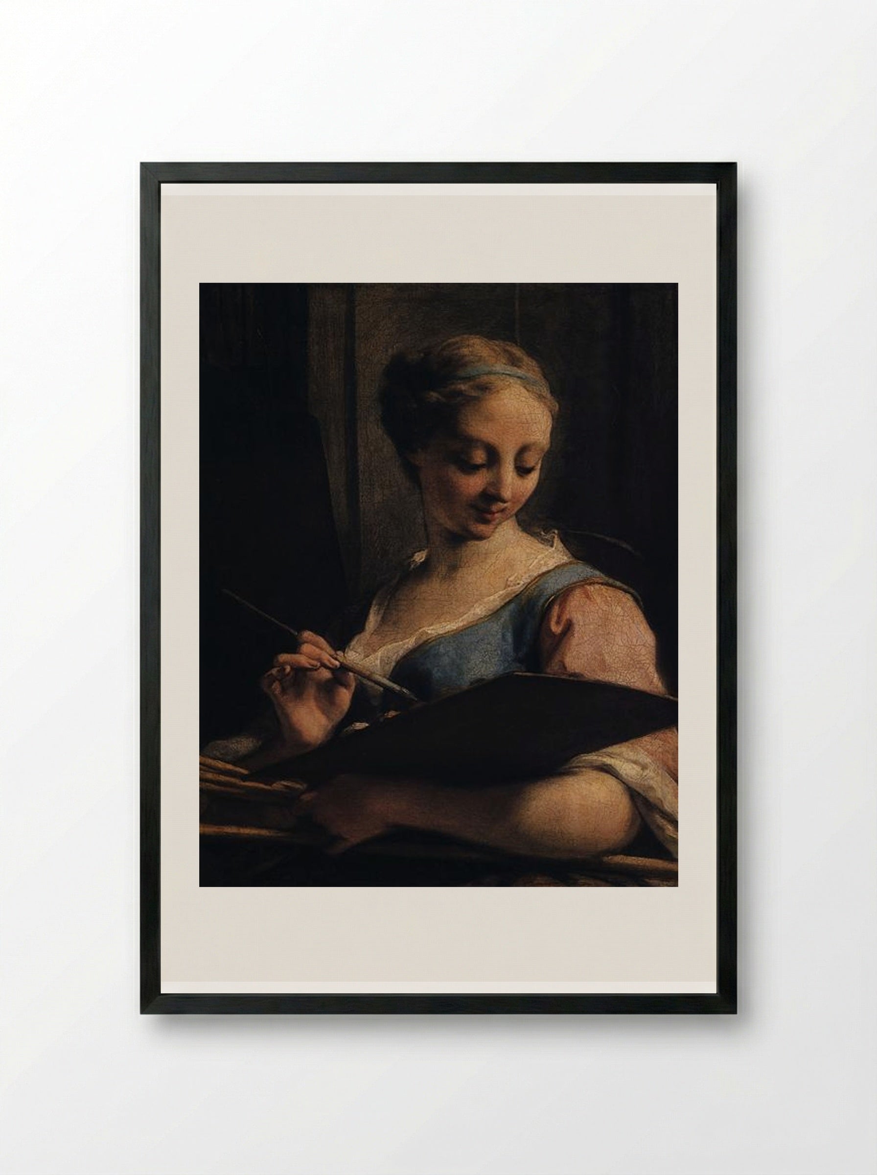 Self-Portrait of a Woman Artist - Jean Restout - Framed Print Black