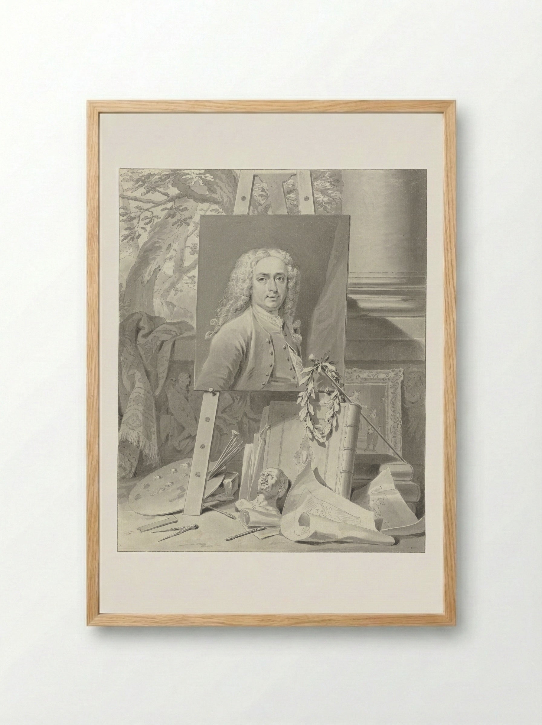 Self-Portrait on an Easel - Cornelis Troost - Framed Print Wood