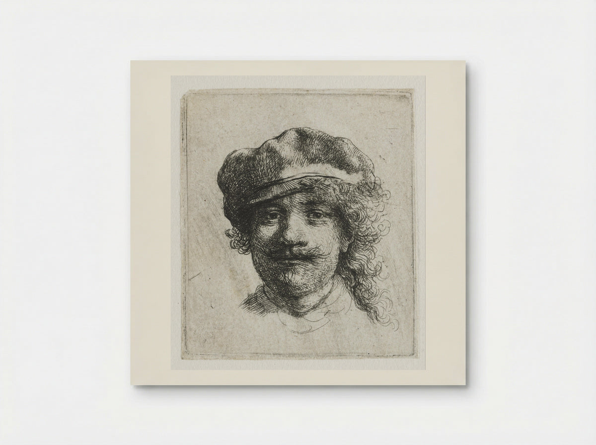 Self-Portrait with Beret - Rembrandt van Rijn - Poster