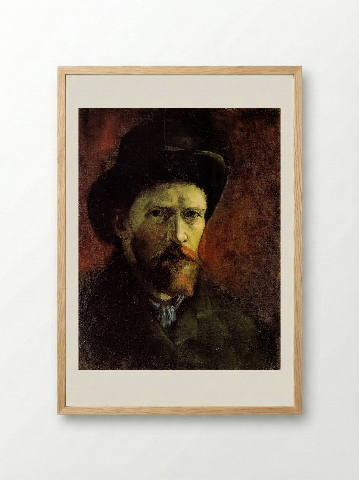 Self-Portrait with Dark Felt Hat - Vincent van Gogh - Framed Print Wood