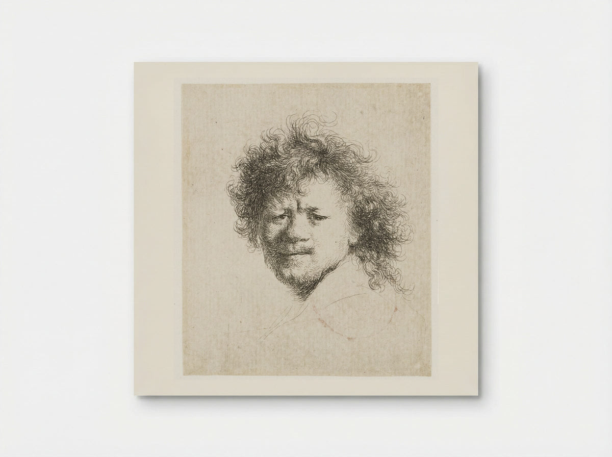 Self-Portrait with Dishevelled Hair - Rembrandt van Rijn - Poster