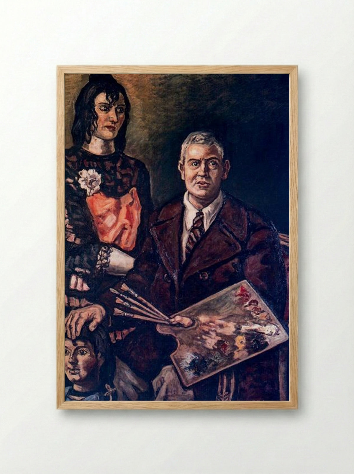 Self-Portrait with Doll - José Gutiérrez Solana - Framed Print Wood