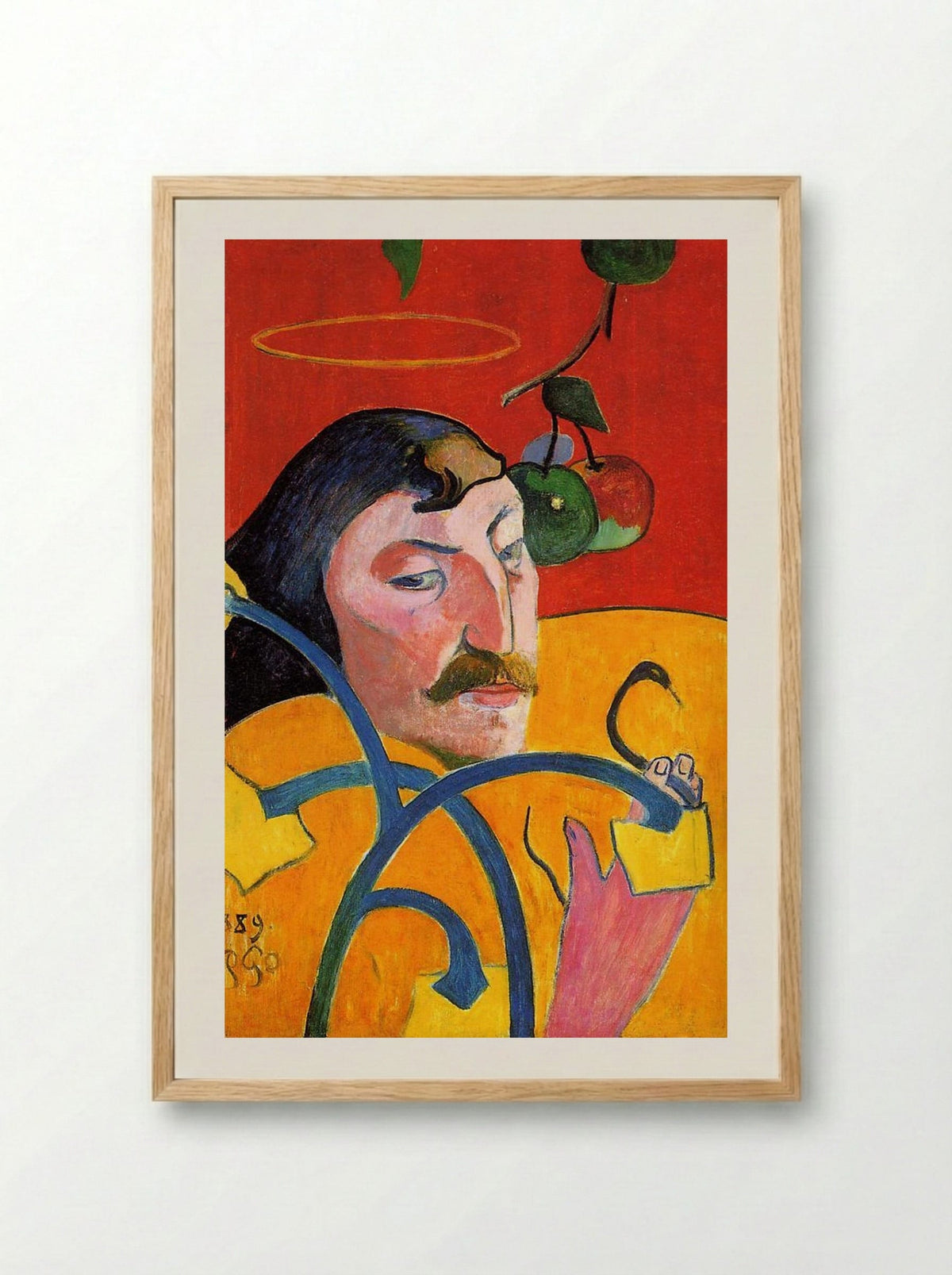 Self Portrait with Halo and Snake - Paul Gauguin - Framed Print Wood