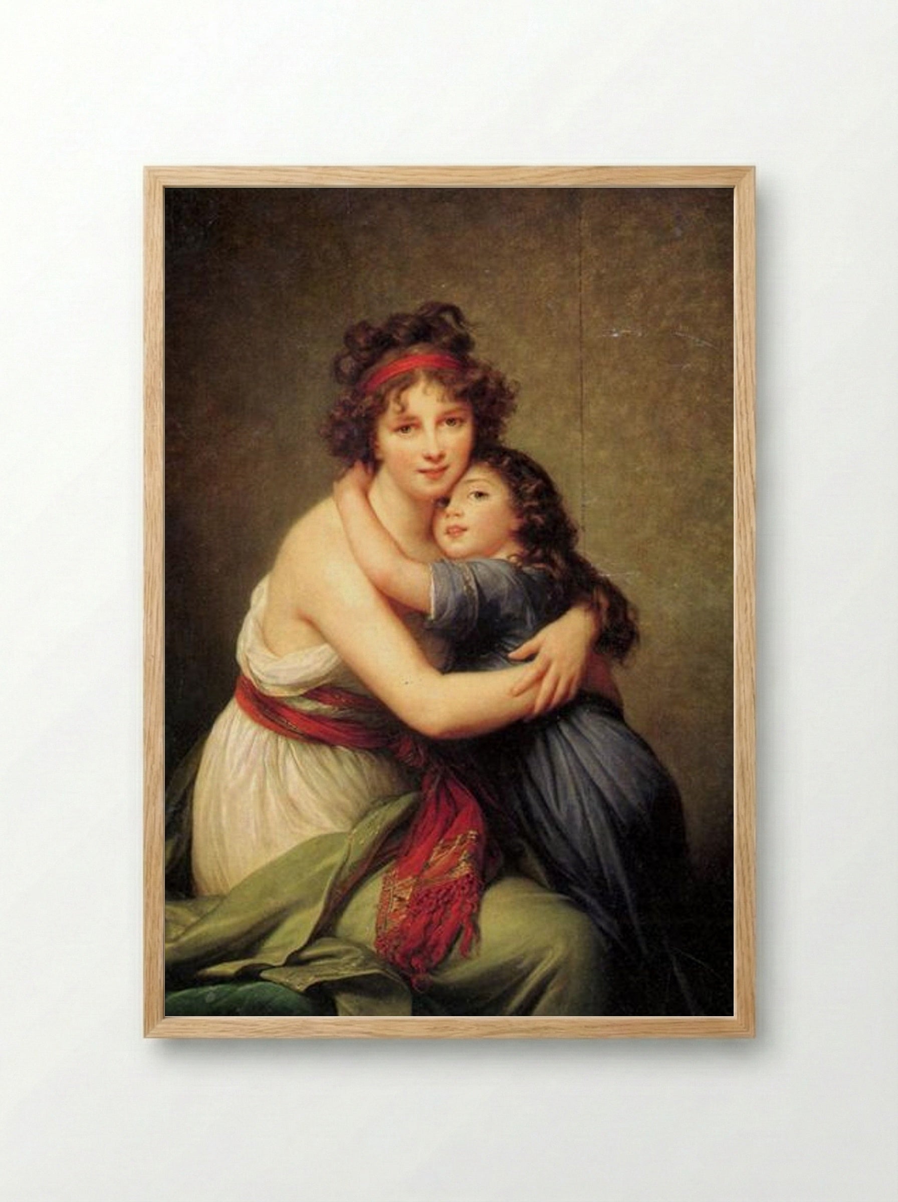 Self-Portrait with Her Daughter, Jeanne Lucie Louise - Louise Elisabeth Vigée Le Brun - Framed Print Wood