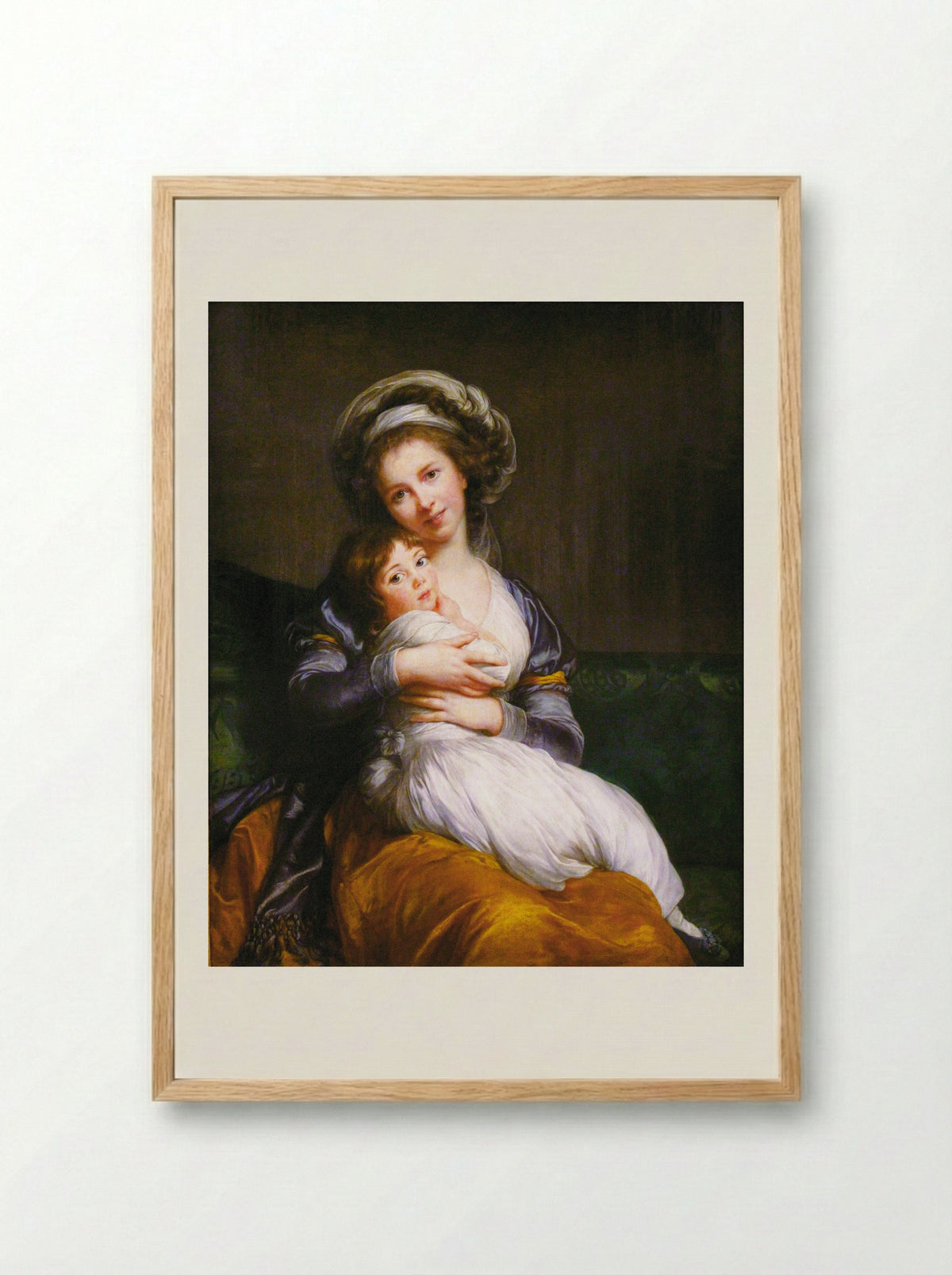 Self-Portrait with Her Daughter, Julie - Louise Elisabeth Vigée Le Brun - Framed Print Wood