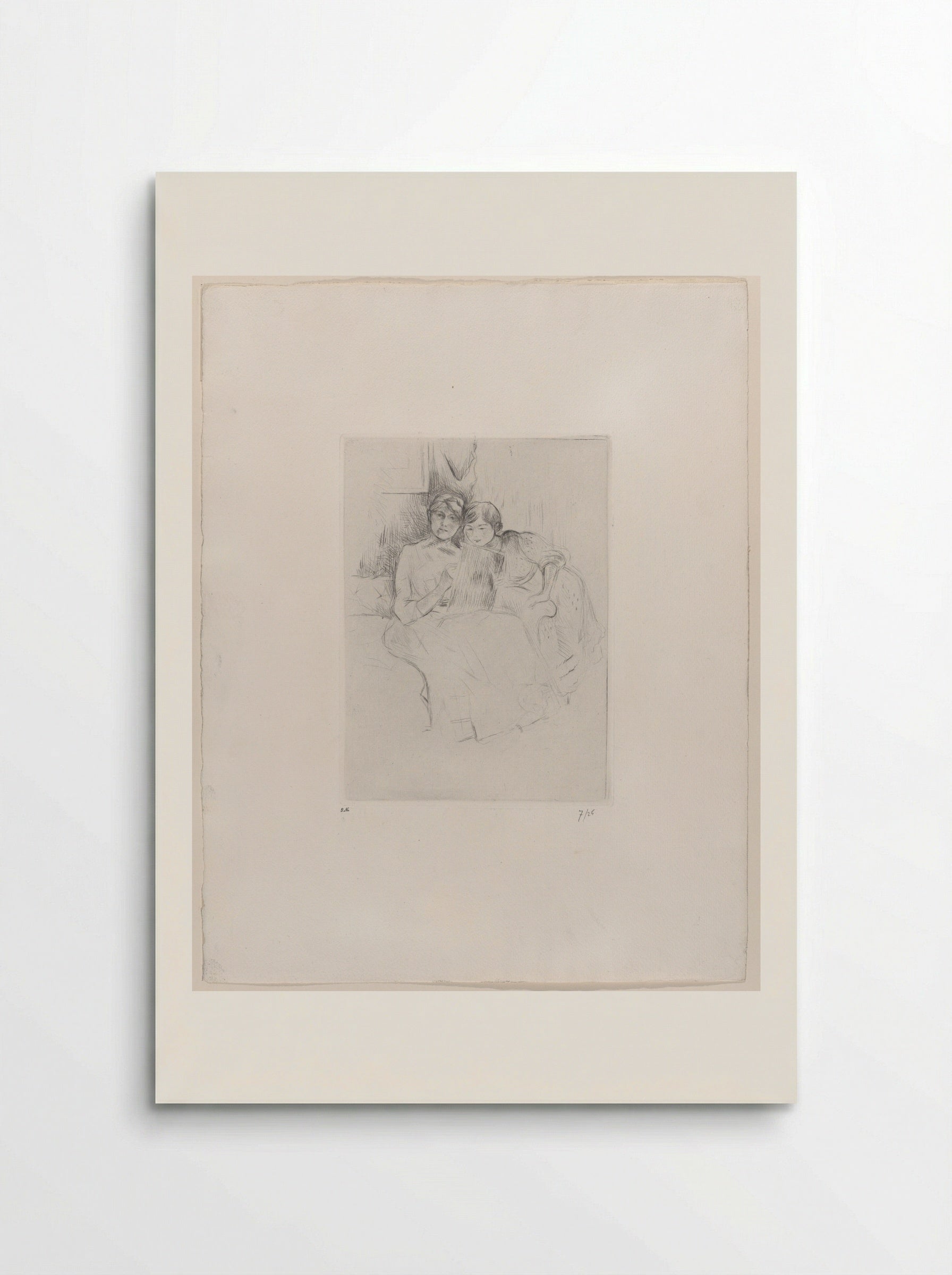 Self-Portrait with Julie Manet (The Drawing Lesson) - Berthe Morisot - Poster