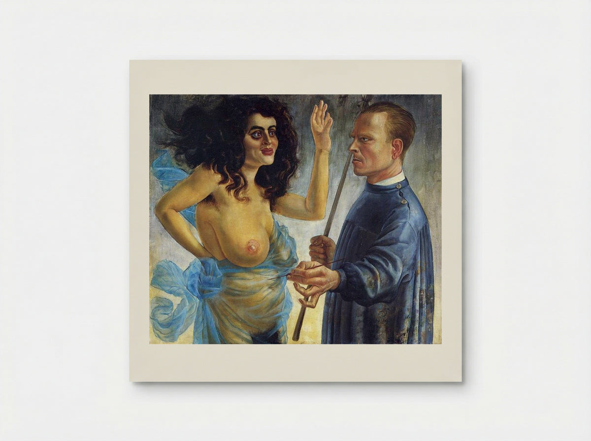 Self-Portrait with Muse - Otto Dix - Poster