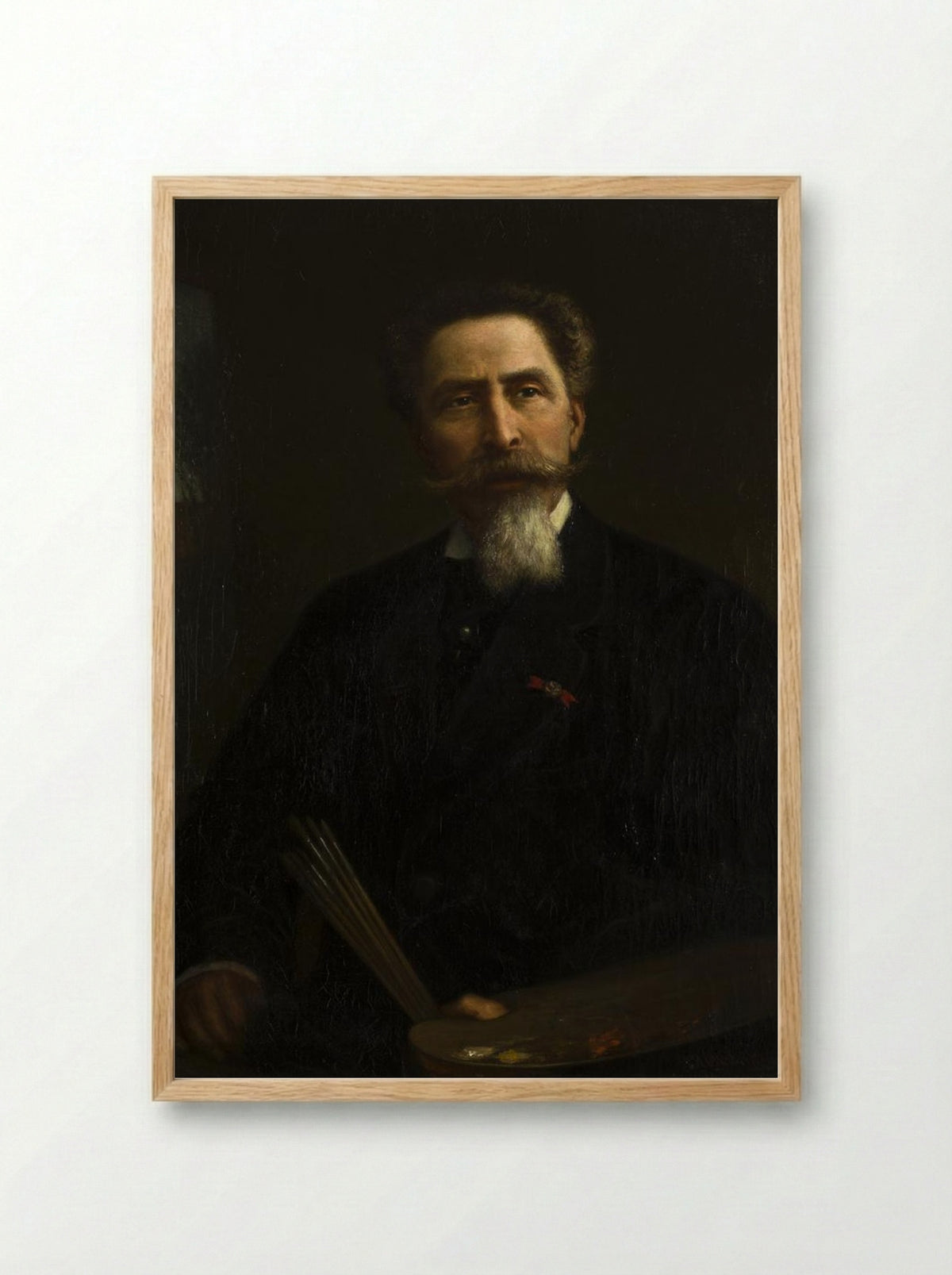 Self-Portrait with Palette - Jacobus Hermanus Otterbeek - Framed Print Wood