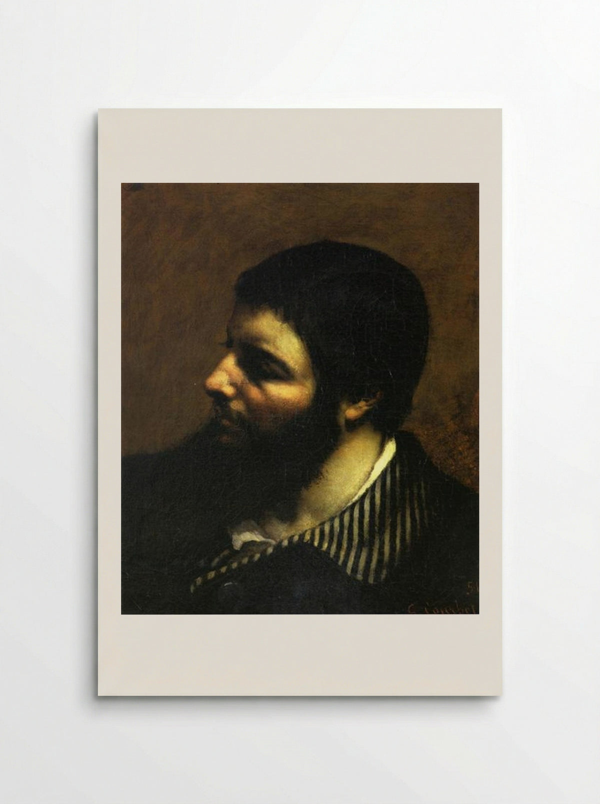 Self-Portrait with Striped Collar - Gustave Courbet - Poster