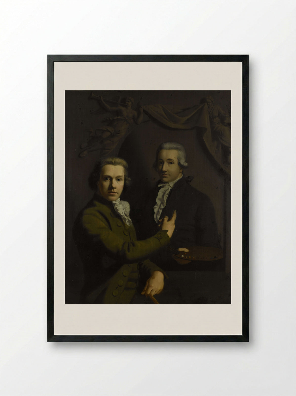 Self-Portrait with a Friend - Willem Bartel van der Kooi - Framed Print Black