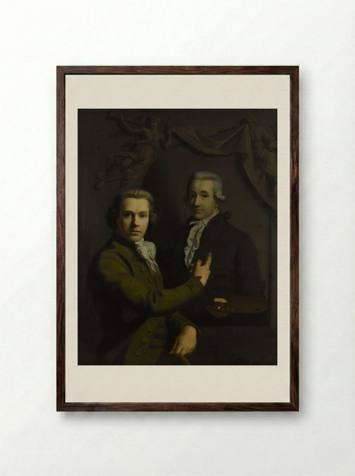 Self-Portrait with a Friend - Willem Bartel van der Kooi - Framed Print Dark Wood