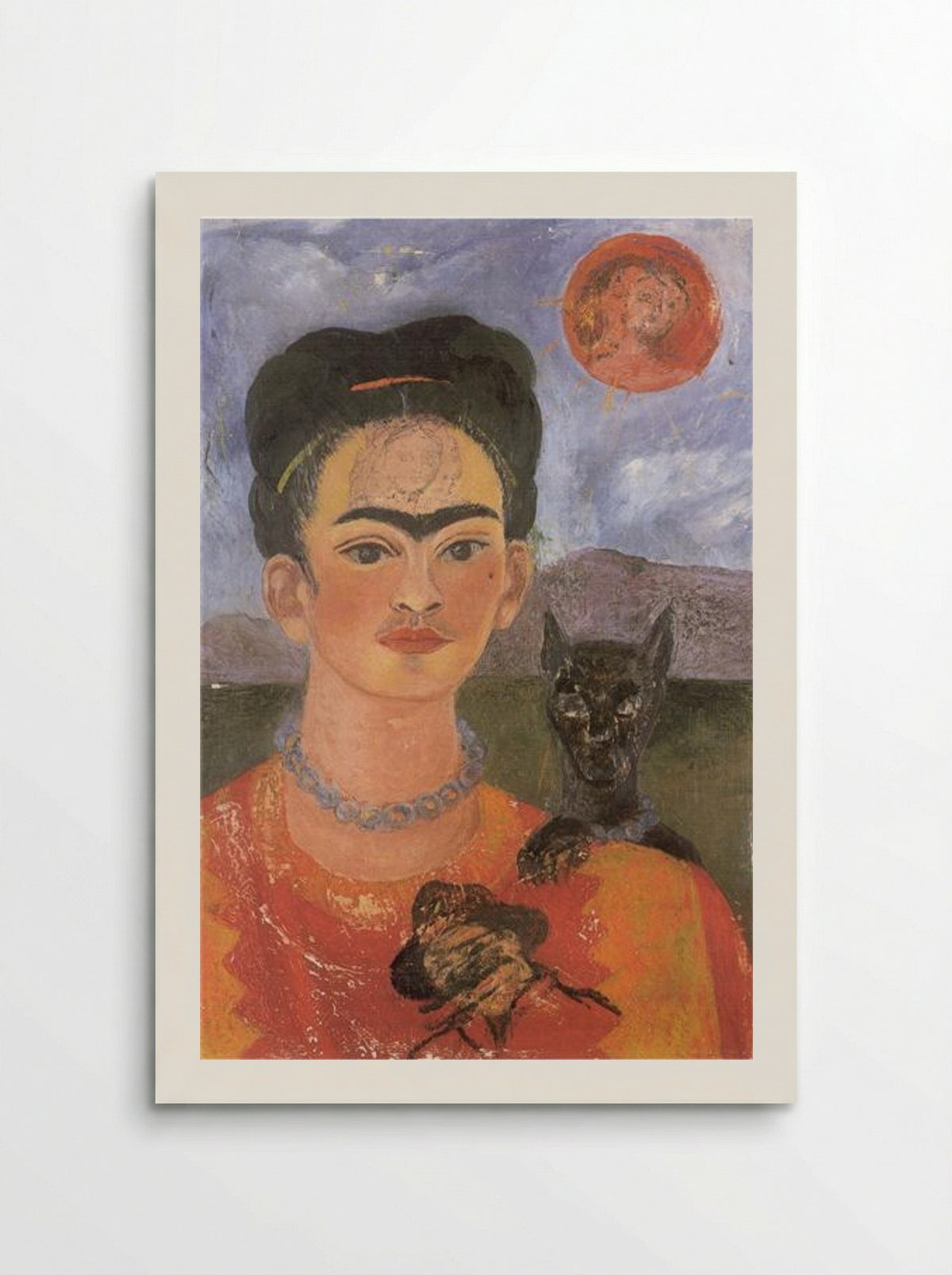 Self Portrait with a Portrait of Diego on the Breast and Maria Between the Eyebrows - Frida Kahlo - Poster
