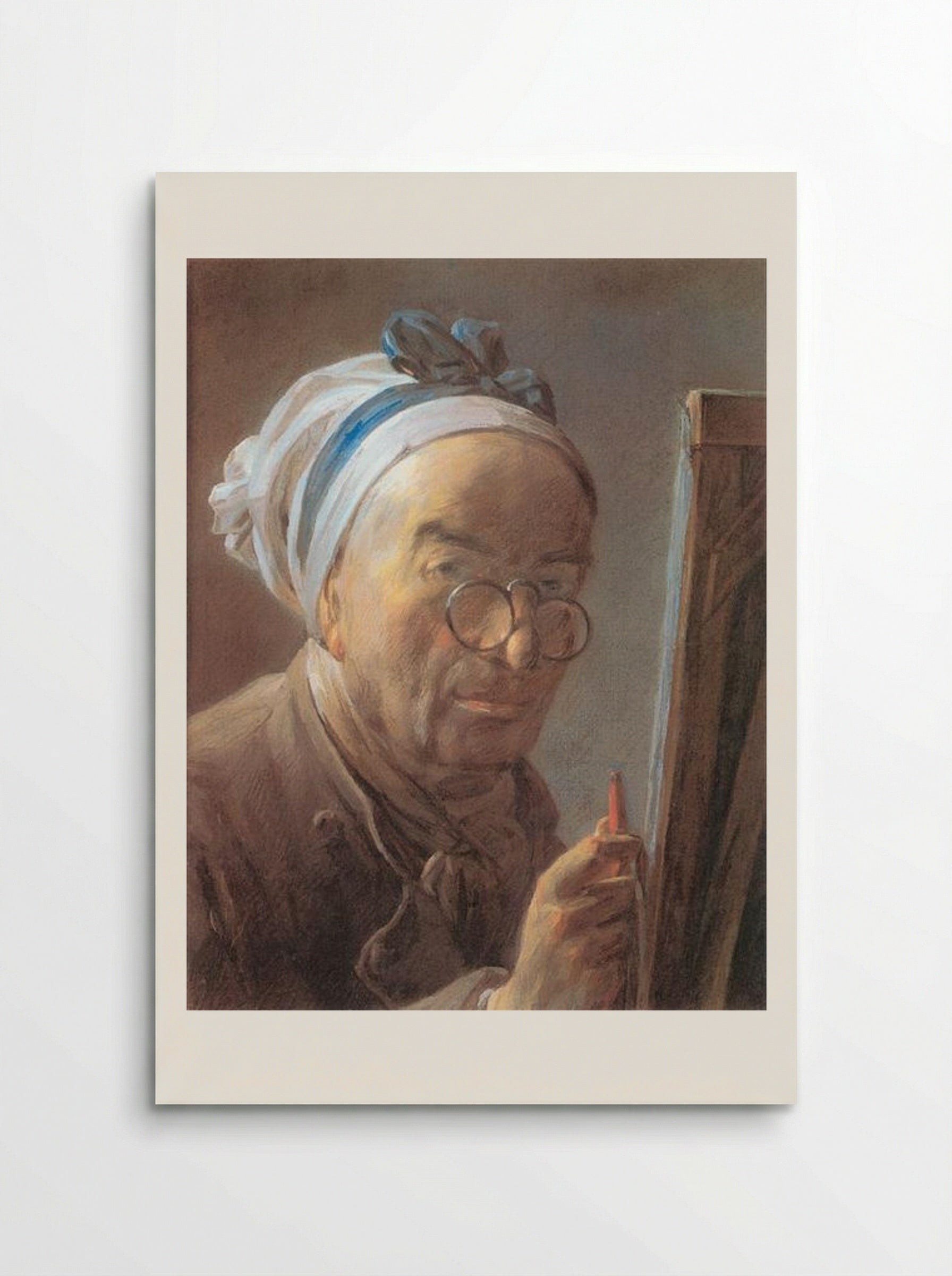 Self-Portrait with an Easel - Jean-Baptiste-Siméon Chardin - Poster
