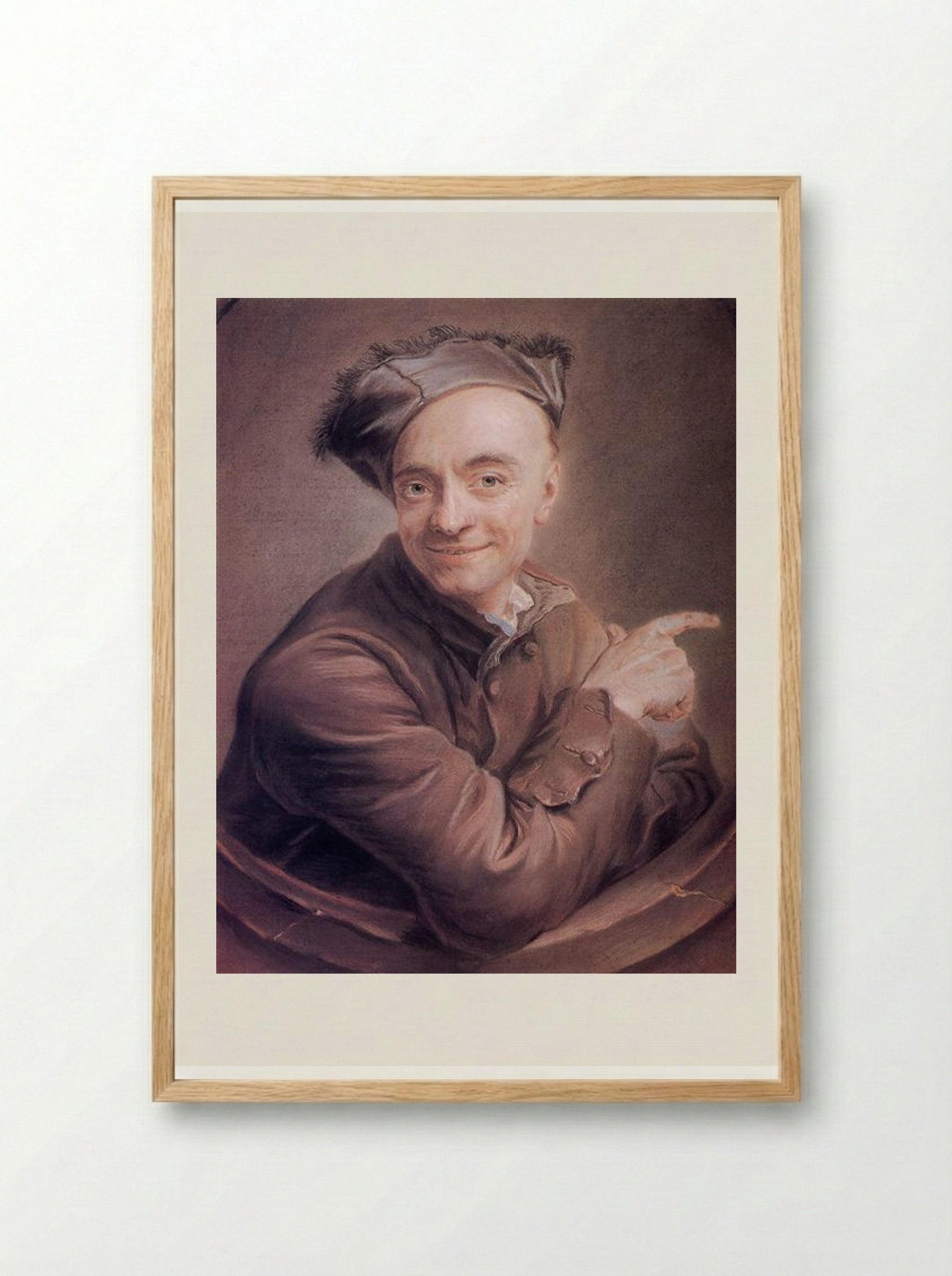 Self-Portrait with the bull's-eye - Maurice Quentin de La Tour - Framed Print Wood