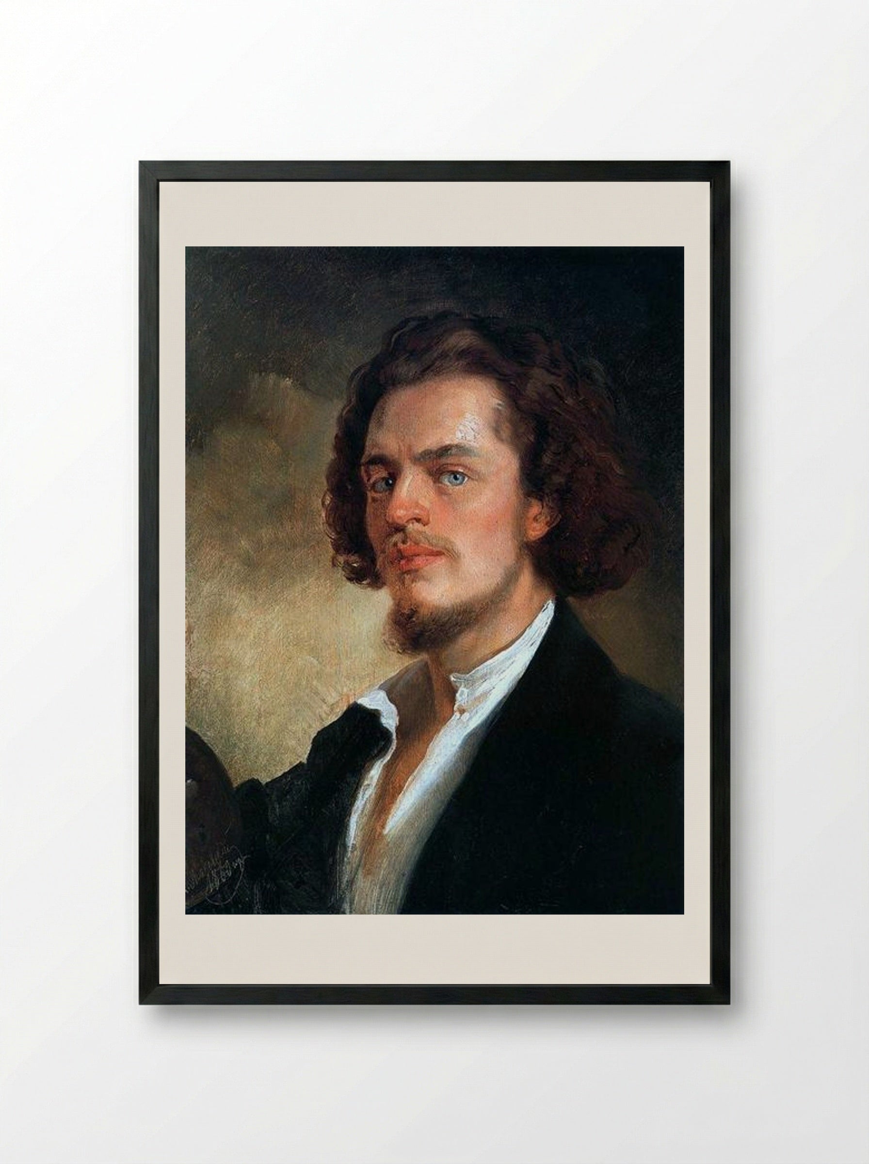 Self-Portrait - Konstantin Makovsky - Framed Print Black