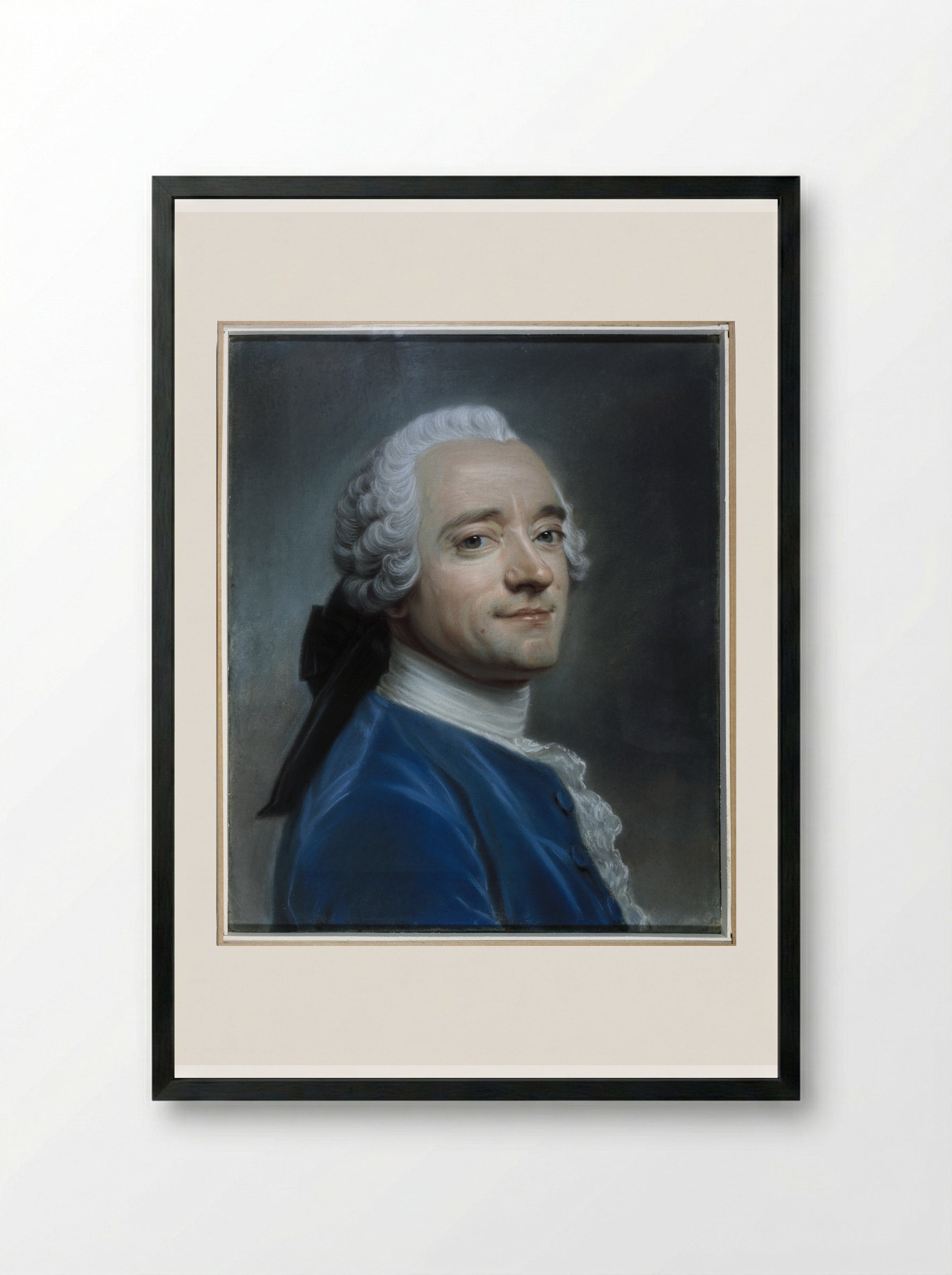 Self-Portrait - Maurice Quentin de La Tour - Framed Print Black