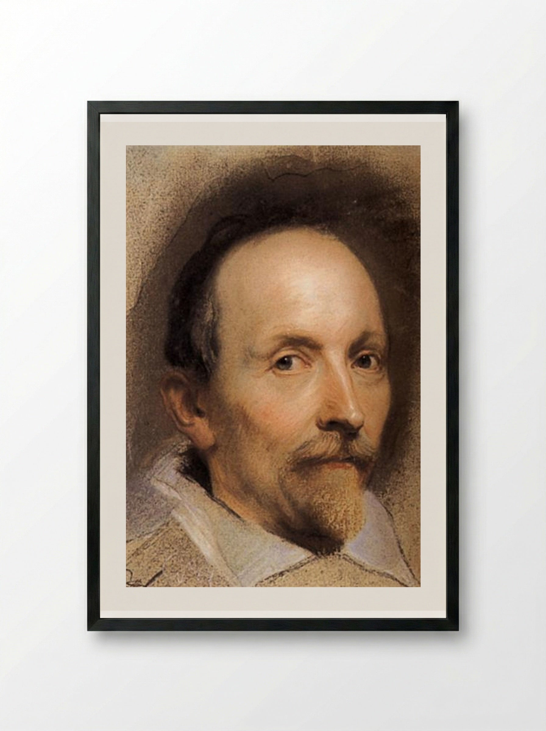 Self-Portrait - Maurice Quentin de La Tour - Framed Print Black