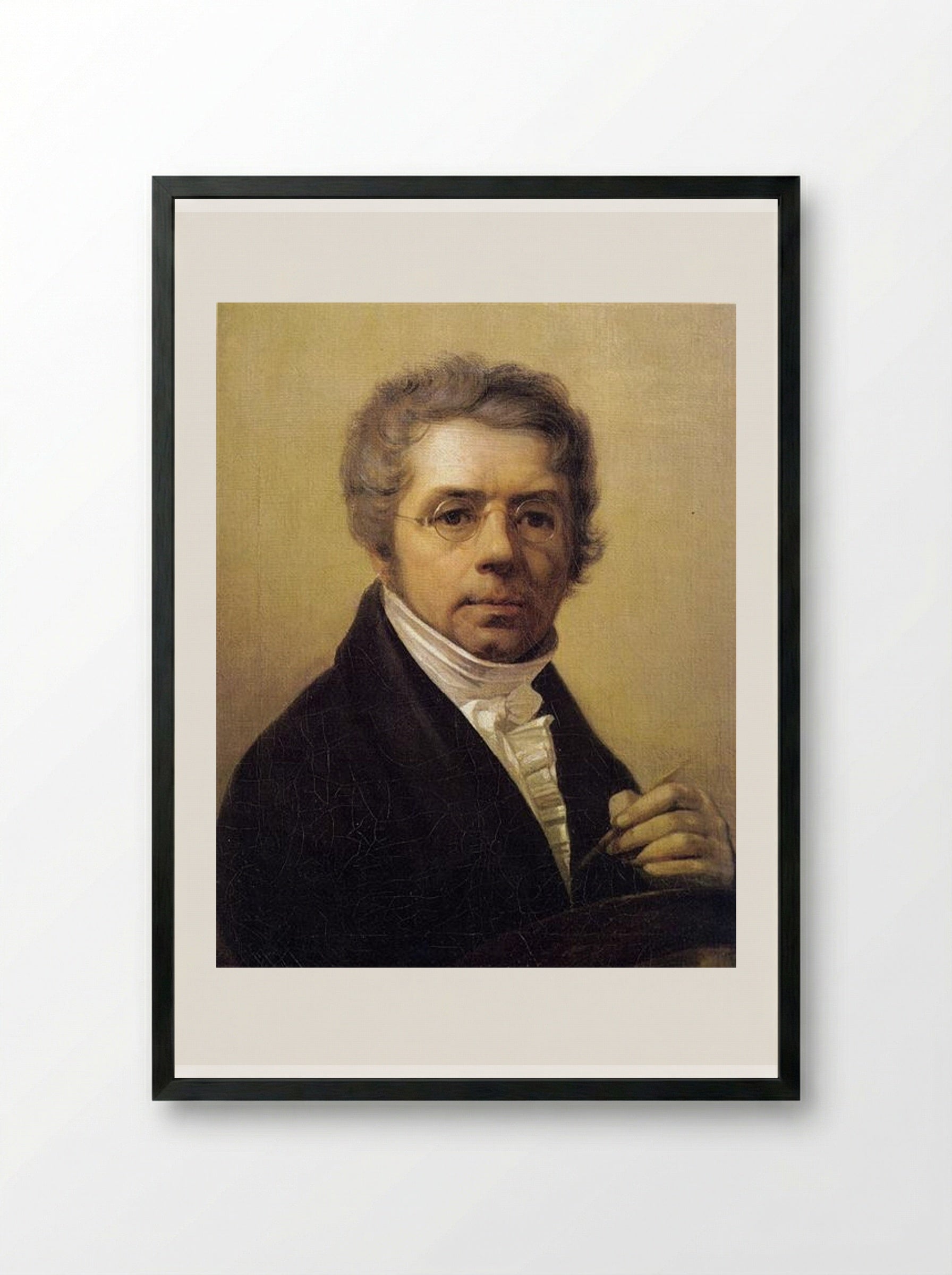 Self-Portrait - Alexey Venetsianov - Framed Print Black