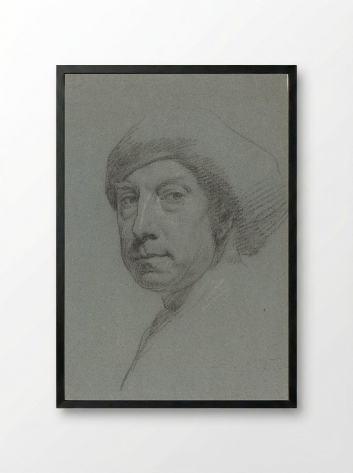 Self-Portrait - Jonathan Richardson Sr. - Framed Print Black