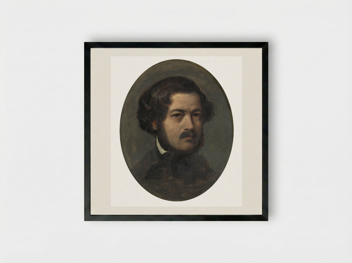 Self-Portrait - Franz Xaver Winterhalter - Framed Print Black