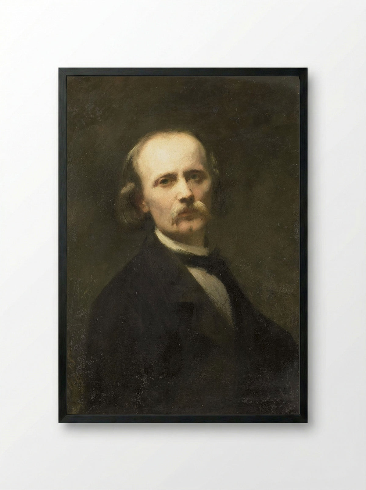 Self-Portrait - Johann Georg Schwartze - Framed Print Black