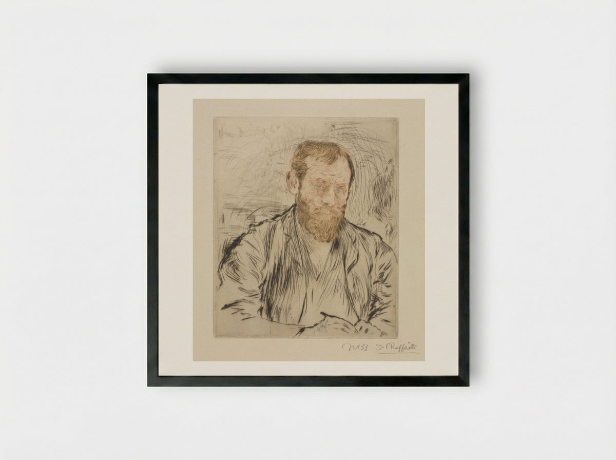 Self-Portrait - Jean-François Raffaëlli - Framed Print Black