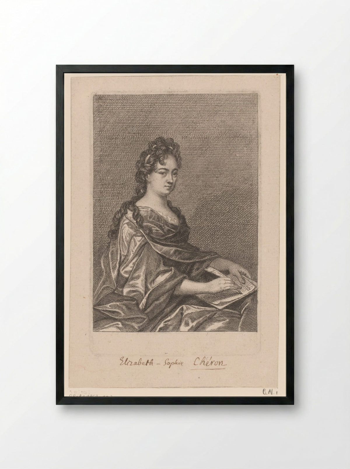Self-Portrait - Elisabeth Sophie Chéron - Framed Print Black