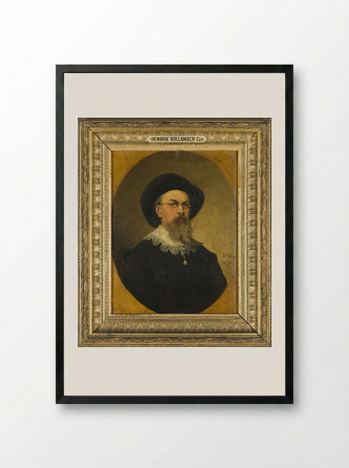 Self-Portrait - Hendrik Hollander Cz. - Framed Print Black