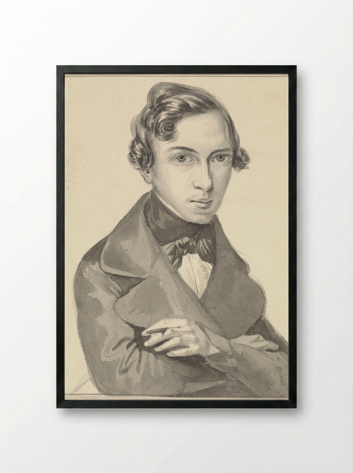 Self-Portrait - Pieter Alardus Haaxman - Framed Print Black