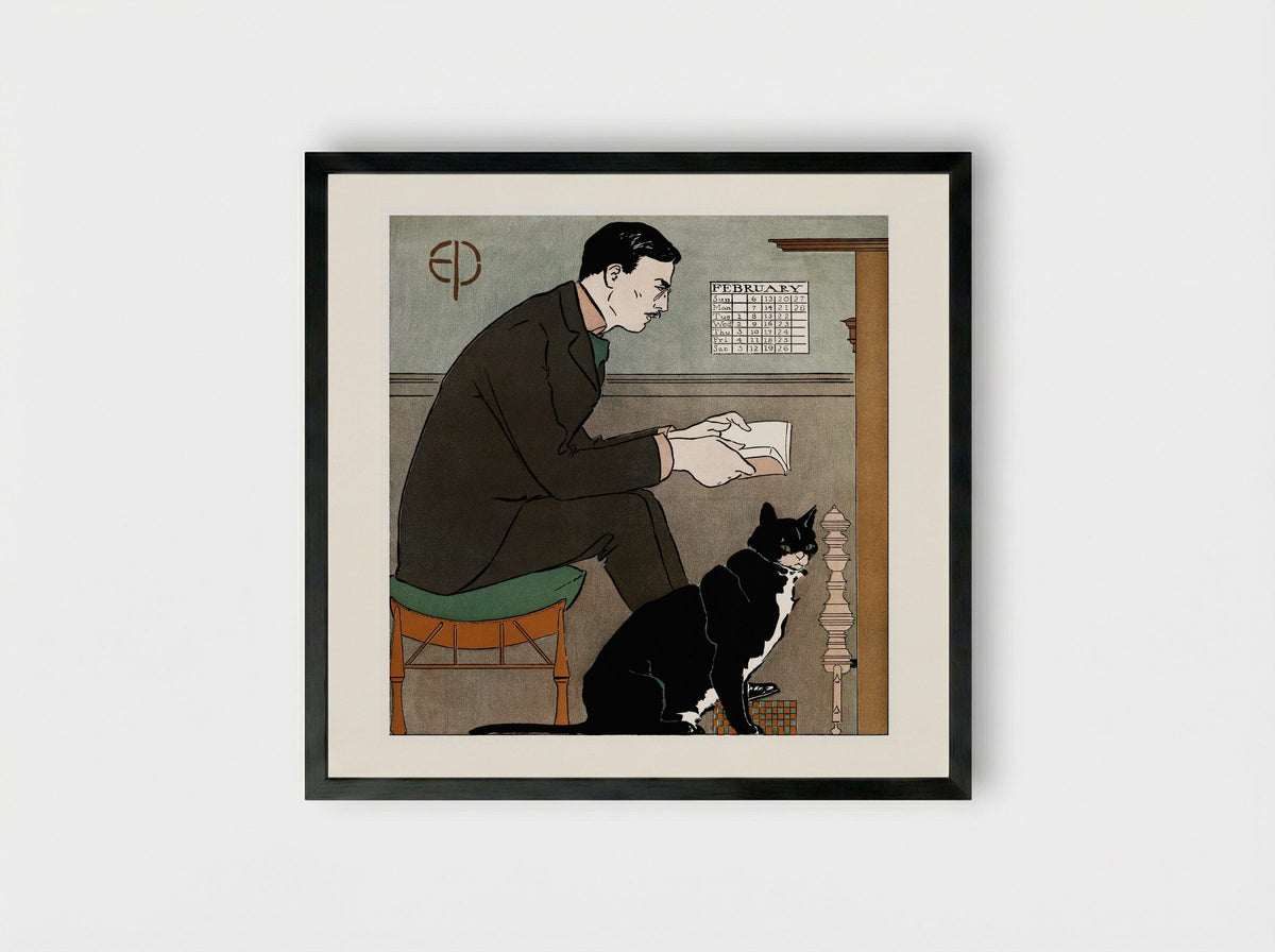 Self-Portrait - Edward Penfield - Framed Print Black